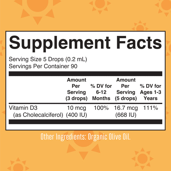 MaryRuth Organics Bio-Vitamin-D3-Flüssigkeitstropfen für Säuglinge und Kleinkinder – 15 ml.