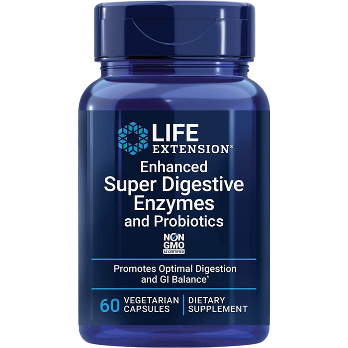 Life Extension Verbesserte Super-Verdauungsenzyme und Probiotika – 60 Kapseln