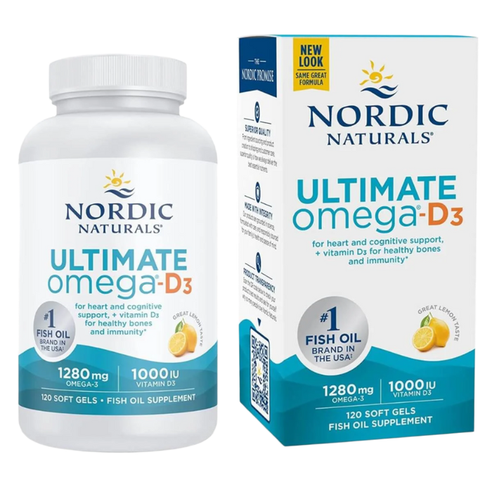 Nordic Naturals Ultimate Omega-D3 1280mg 120 Softgels (Lemon)