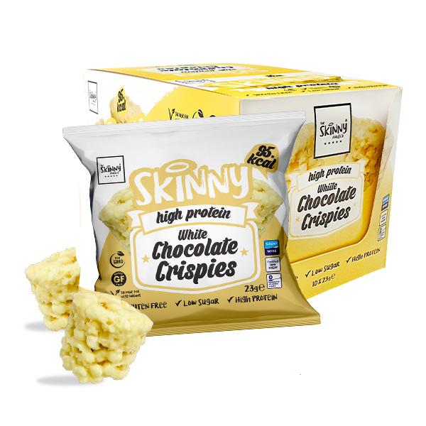 The Skinny Food Co High Protein Crispies 10x23g - White Chocolate - Protein Snacks at MySupplementShop by The Skinny Food Co