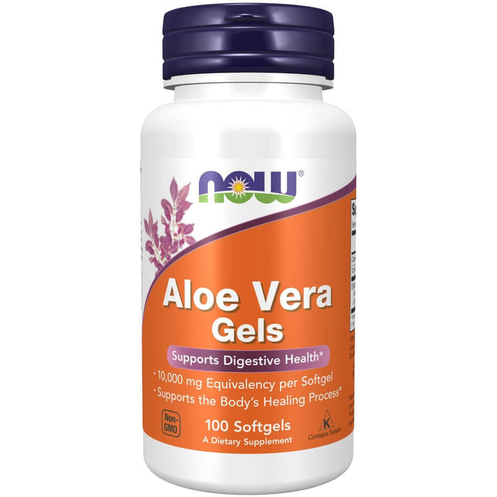 NOW Foods Aloe Vera 10,000 mg 100 Softgels - Health and Wellbeing at MySupplementShop by NOW Foods