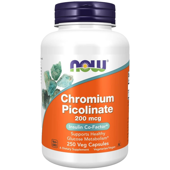 NOW Foods Chromium Picolinate 200 mcg 250 Veg Capsules