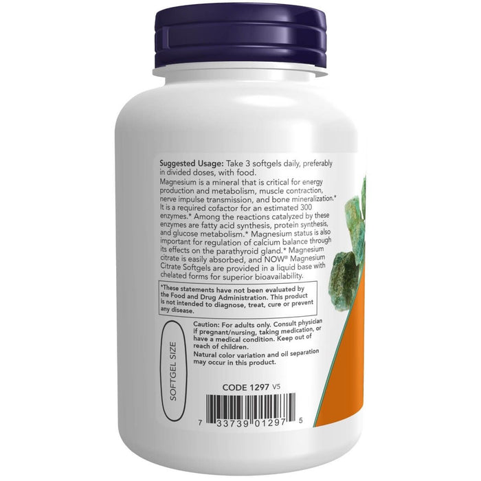 NOW Foods Magnesium Citrate 90 Softgels | Premium Supplements at MYSUPPLEMENTSHOP