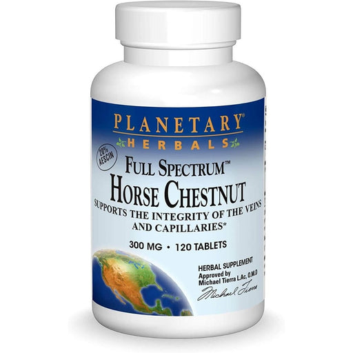 Planetary Herbals Full Spectrum Horse Chestnut 300mg 120 Tablets | Premium Supplements at MYSUPPLEMENTSHOP
