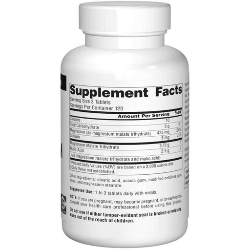 Source Naturals Magnesium Malate 1250mg 360 Tablets | Premium Supplements at MYSUPPLEMENTSHOP