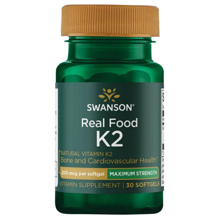 Swanson Real Food K-2, 200 mcg – 30 Kapseln