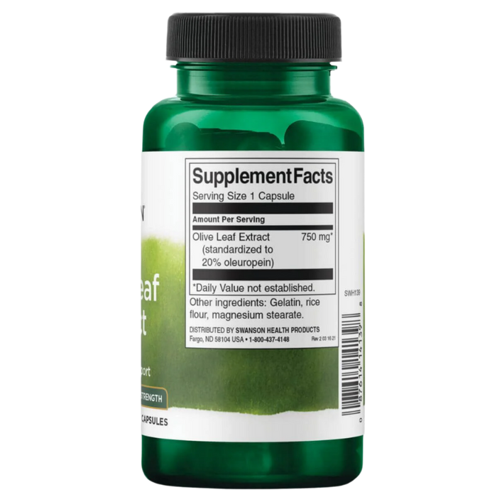 Swanson Olive Leaf Extract 750 mg 60 Capsules