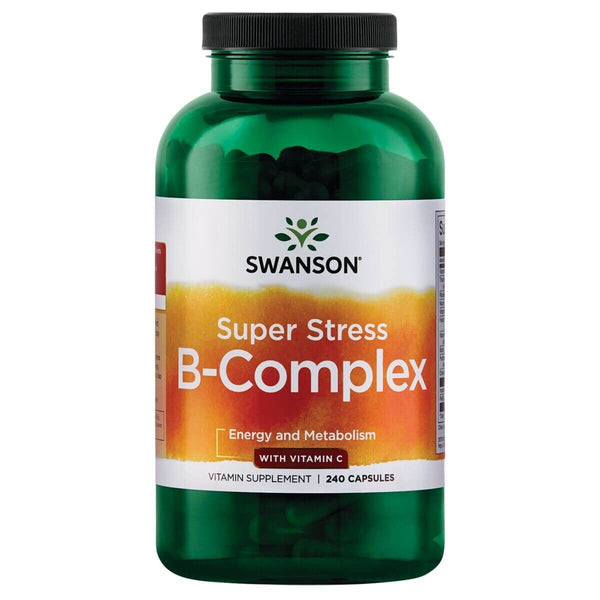 Swanson Super Stress B-Complex with Vitamin C 240 Capsules | Premium Supplements at MYSUPPLEMENTSHOP