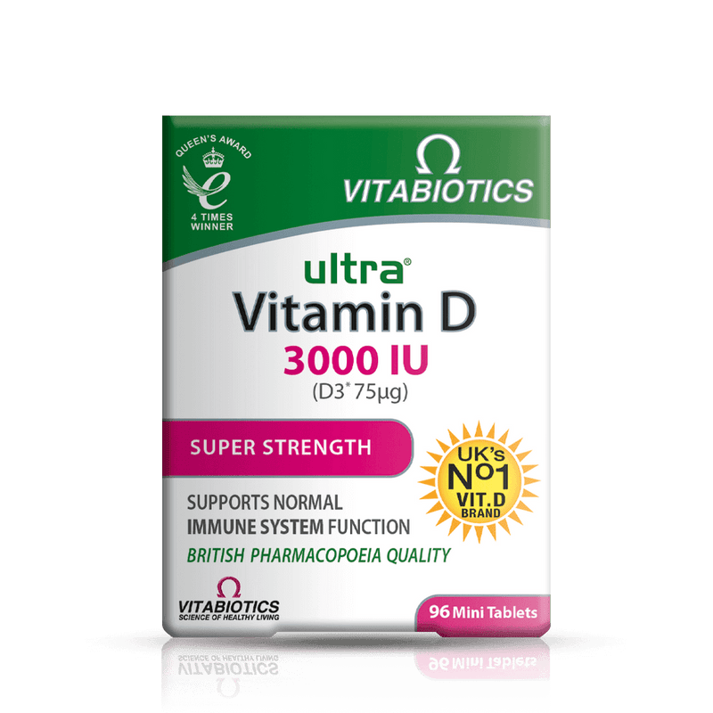 Vitabiotics Ultra Vitamin D 3000 IU Super Strength 96 Mini Tablets - Bone Care at MySupplementShop by Vitabiotics