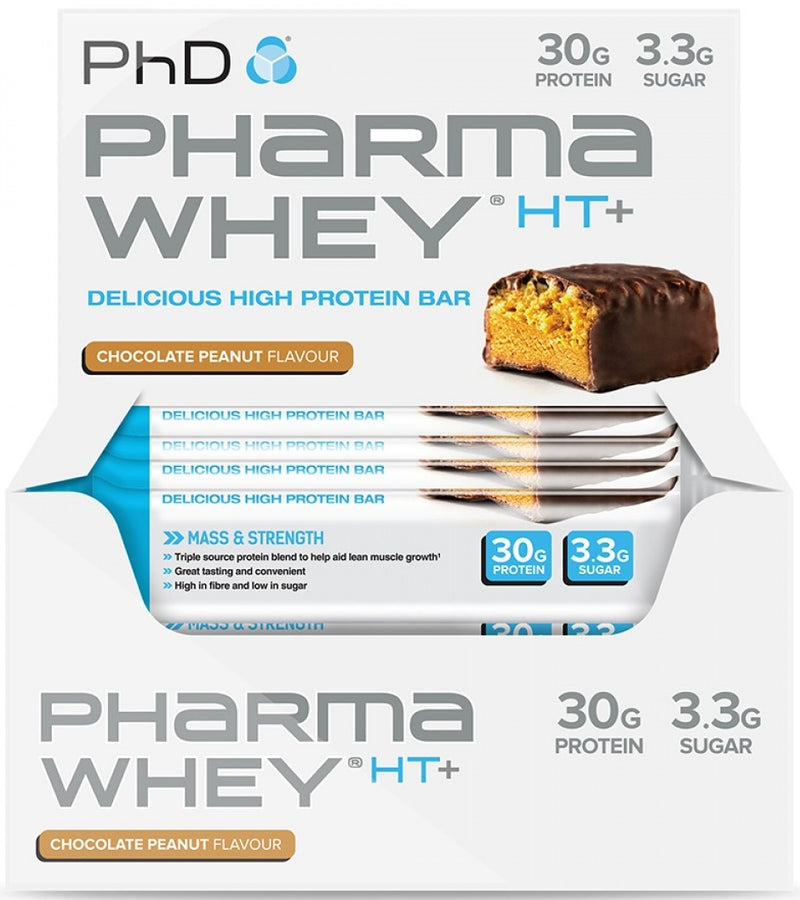 PhD Pharma Whey HT+ Bar, Cookies & Cream - 12 bars | High-Quality Protein Bars | MySupplementShop.co.uk