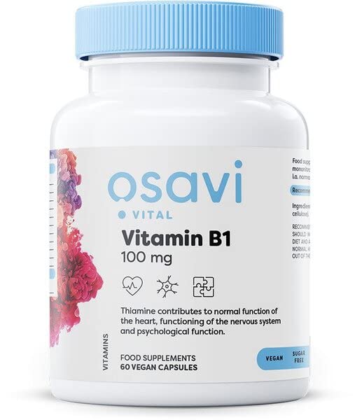 Osavi Vitamin B1, 100mg - 60 vegan caps - Vitamin B6 at MySupplementShop by Osavi