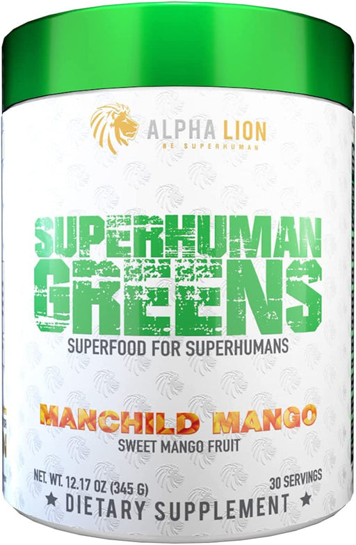 Alpha Lion SuperHuman Greens 345g Manchild Mango - Sports Nutrition at MySupplementShop by Alpha Lion