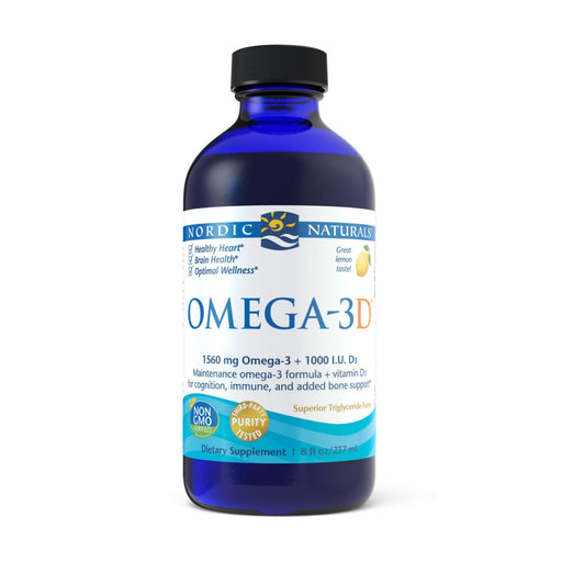 Nordic Naturals Omega-3D, 1560mg Lemon - 237 ml. | High-Quality Omega 3-6-9 | MySupplementShop.co.uk