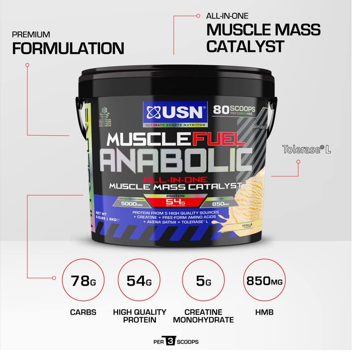 USN Muscle Fuel Anabolic 4kg Banana | High-Quality Health & Personal Care | MySupplementShop.co.uk