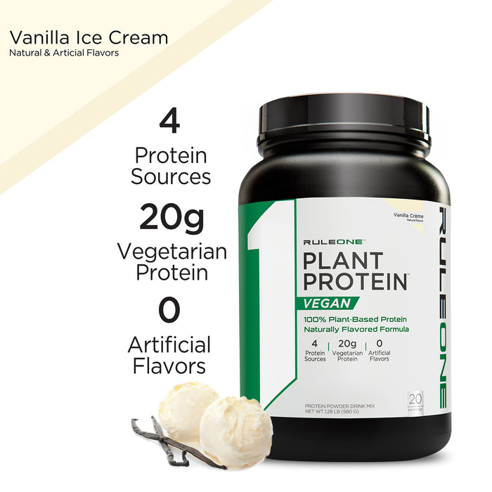 Rule One Plant Protein, Vanilla Creme - 580g | High-Quality Multiminerals | MySupplementShop.co.uk