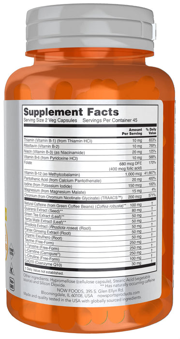 NOW Foods Sports Energy Extreme - 90 vcaps | High-Quality Combination Multivitamins & Minerals | MySupplementShop.co.uk