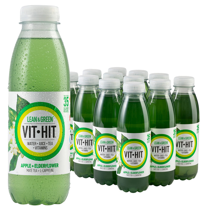 VITHIT Lean & Green 12x500ml Apple & Elderflower - Vitamins & Supplements at MySupplementShop by Vit Hit