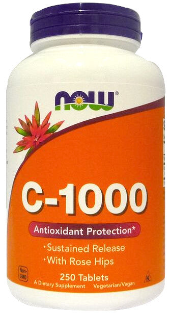 NOW Foods Vitamin C-1000 with Rose Hips - Sustained Release - 250 tablets - Vitamins & Minerals at MySupplementShop by NOW Foods