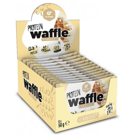 Go Fitness Protein Waffle 12x50g Vanilla Flavour | High-Quality Pancakes & Waffles | MySupplementShop.co.uk