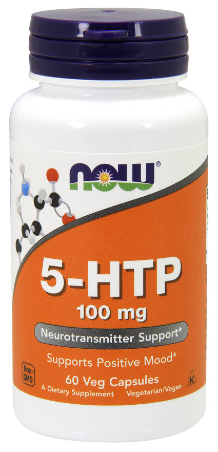 NOW Foods 5-HTP, 100mg - 60 vcaps | High-Quality Amino Acids | MySupplementShop.co.uk