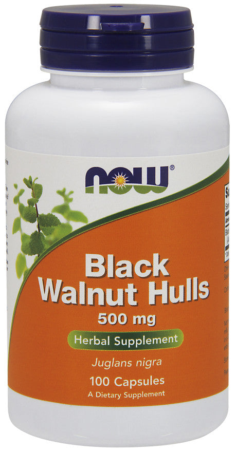 NOW Foods Black Walnut Hulls, 500mg - 100 caps | High-Quality Health and Wellbeing | MySupplementShop.co.uk