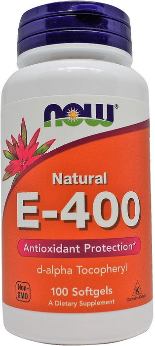 NOW Foods Vitamin E-400, Natural - 100 softgels - Vitamins & Minerals at MySupplementShop by NOW Foods