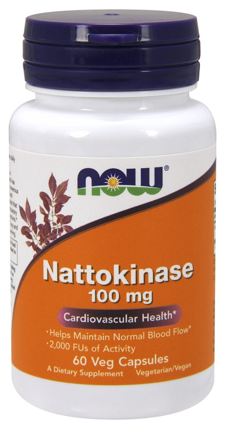 NOW Foods Nattokinase, 100mg - 60 vcaps | High-Quality Nattokinase | MySupplementShop.co.uk