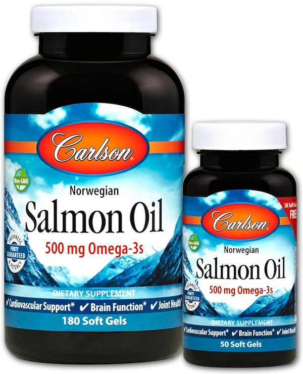 Carlson Labs Norwegian Salmon Oil - 180 + 50 softgels | High-Quality Omegas, EFAs, CLA, Oils | MySupplementShop.co.uk