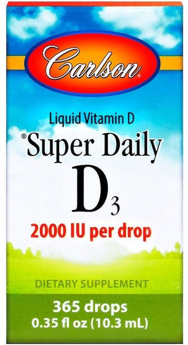 Carlson Labs Super Daily D3, 2000 IU - 10 ml. - Vitamins & Minerals at MySupplementShop by Carlson Labs