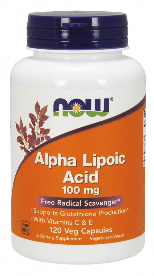 NOW Foods Alpha Lipoic Acid with Vitamins C & E, 100mg - 120 vcaps | High-Quality Health and Wellbeing | MySupplementShop.co.uk
