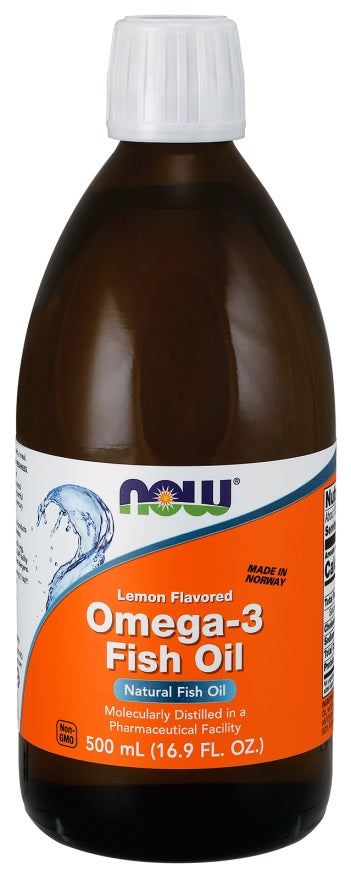 NOW Foods Omega-3 Fish Oil Liquid, Lemon - 500 ml. - Omegas, EFAs, CLA, Oils at MySupplementShop by NOW Foods