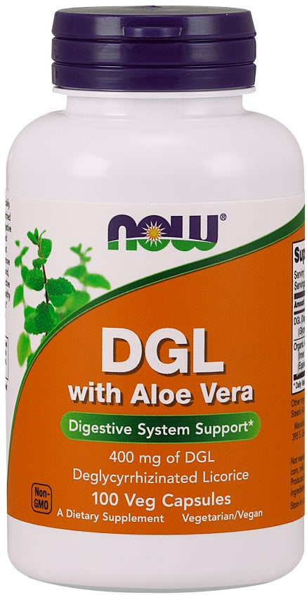 NOW Foods DGL with Aloe Vera - 100 vcaps | High-Quality Health and Wellbeing | MySupplementShop.co.uk