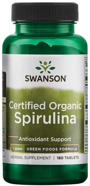Swanson Spirulina Organic - 180 tabs | High-Quality Health and Wellbeing | MySupplementShop.co.uk