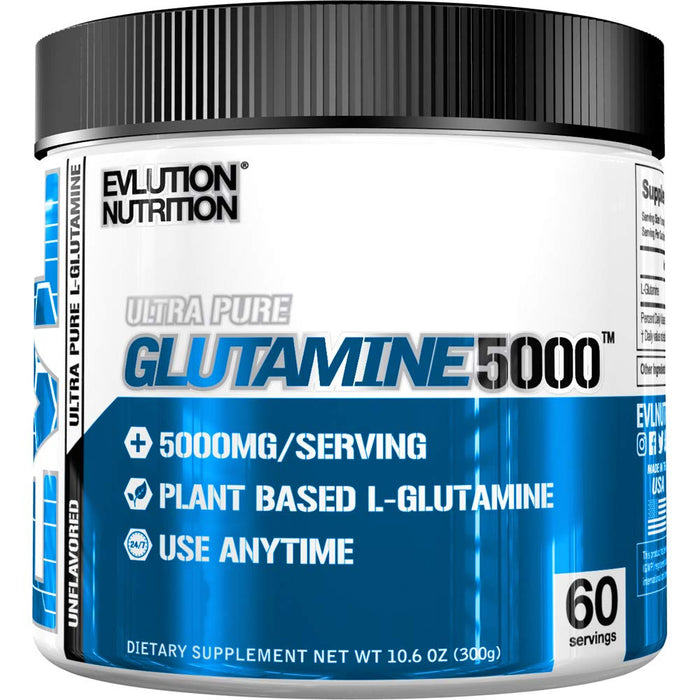 EVLution Nutrition Ultra Pure Glutamine 5000, Unflavoured - 300 grams - Default Title - L-Glutamine, Glutamine at MySupplementShop by EVLution Nutrition