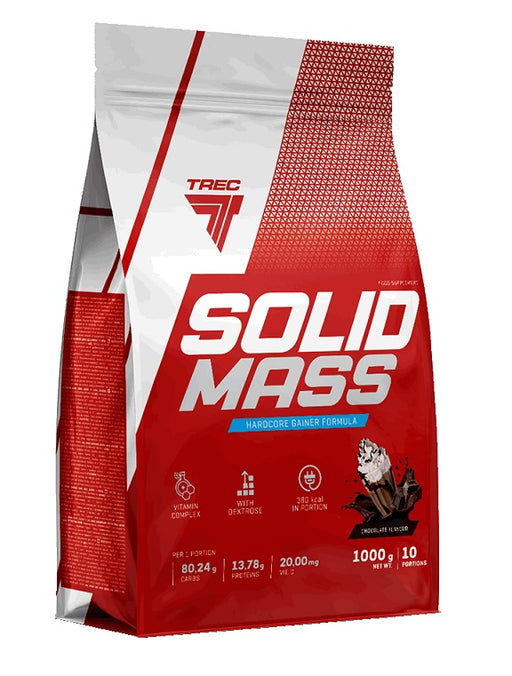Trec Nutrition Solid Mass, Chocolate - 1000 grams | High-Quality Weight Gainers & Carbs | MySupplementShop.co.uk