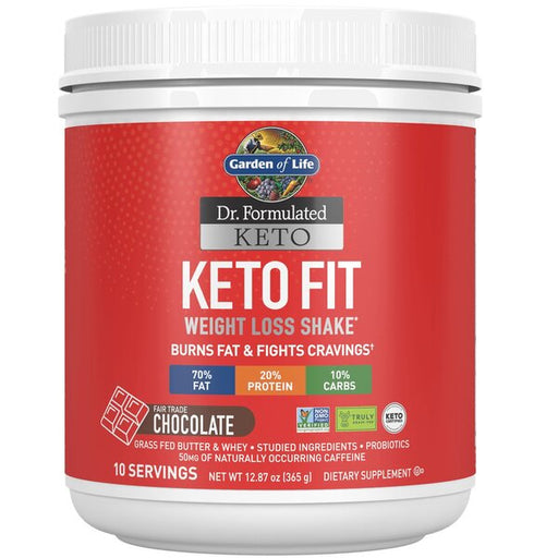 Garden of Life Dr. Formulated Keto Fit, Chocolate - 365g | High-Quality Whey Proteins | MySupplementShop.co.uk
