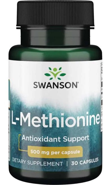 Swanson L-Methionine, 500mg - 30 caps | High-Quality Amino Acids and BCAAs | MySupplementShop.co.uk