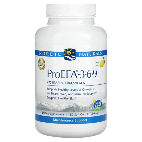 Nordic Naturals ProEFA - 3.6.9, Lemon - 180 softgels | High Quality Omega-3 and Fish Oils Supplements at MYSUPPLEMENTSHOP.co.uk