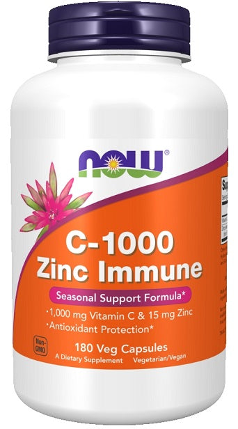 NOW Foods C-1000 Zinc Immune - 180 vcaps - Vitamins &amp; Minerals at MySupplementShop by NOW Foods