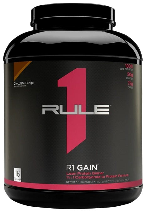 Rule One R1 Gain, Chocolate Fudge - 2320 grams | High-Quality Weight Gainers & Carbs | MySupplementShop.co.uk