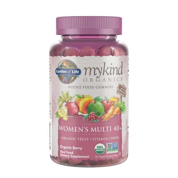 Garden of Life Mykind Organics Women's Multi 40+ Gummies, Organic Berry - 120 vegan gummy drops | High-Quality Health and Wellbeing | MySupplementShop.co.uk