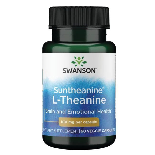 Swanson Suntheanine L-Theanine, 100mg - 60 vcaps | High-Quality Amino Acids and BCAAs | MySupplementShop.co.uk