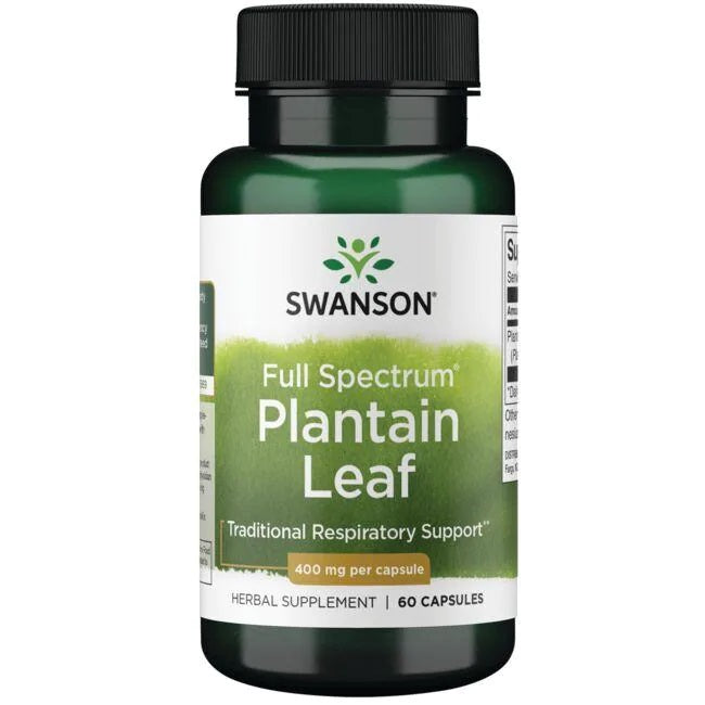 Swanson Full Spectrum Plantain Leaf, 400mg - 60 caps - Health and Wellbeing at MySupplementShop by Swanson