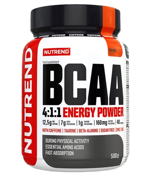 Nutrend BCAA 4:1:1 Energy Powder, Orange - 500 grams - Amino Acids and BCAAs at MySupplementShop by Nutrend