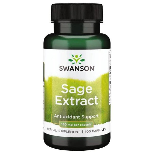 Swanson Sage Extract, 160mg - 100 caps | High-Quality Health and Wellbeing | MySupplementShop.co.uk