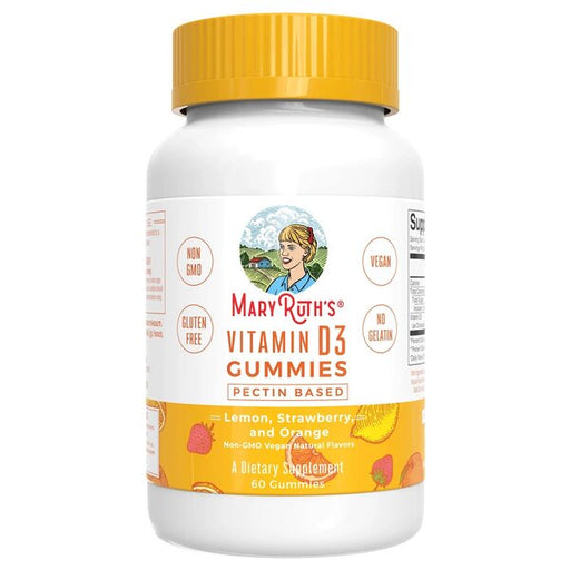 MaryRuth Organics Vitamin D3 Gummies, Lemon, Strawberry & Orange - 60 gummies | High-Quality Sports Supplements | MySupplementShop.co.uk