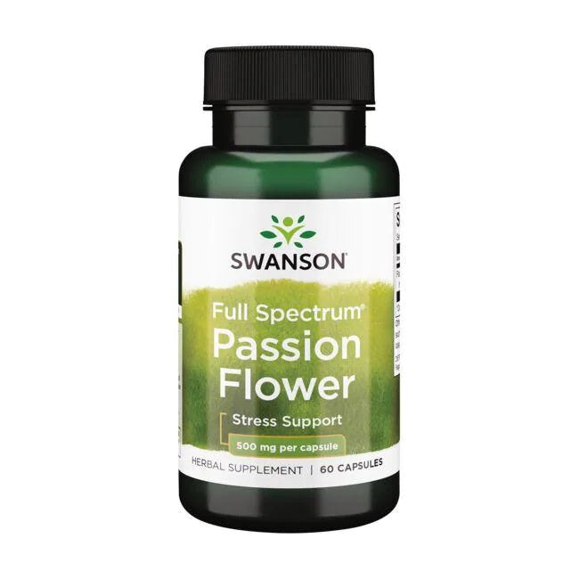 Swanson Full Spectrum Passion Flower, 500mg - 60 caps - Health and Wellbeing at MySupplementShop by Swanson