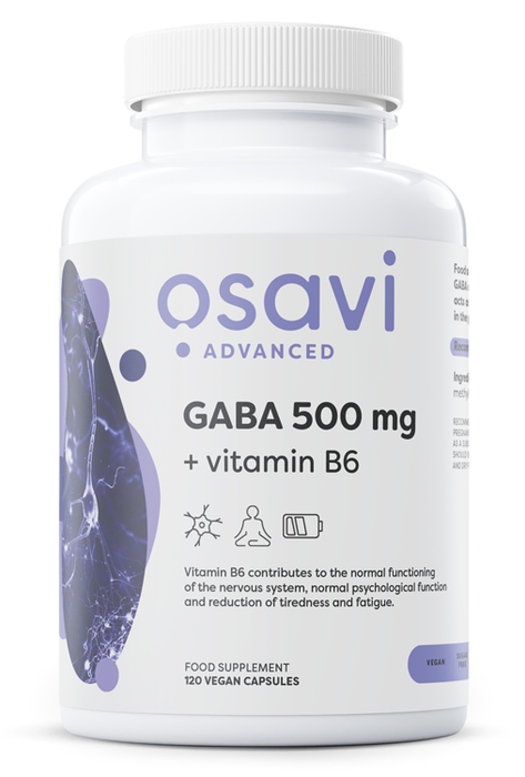 GABA 500mg + Vitamin B6 - 120 vcaps - Supplements at MySupplementShop by Osavi